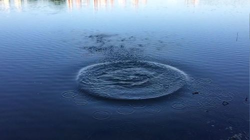 Reflection of ice on water