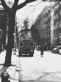 People walking on city street