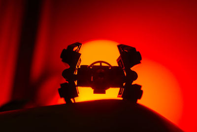 Close-up of red lamp