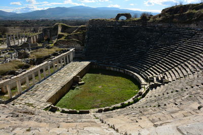 High angle view of old ruins