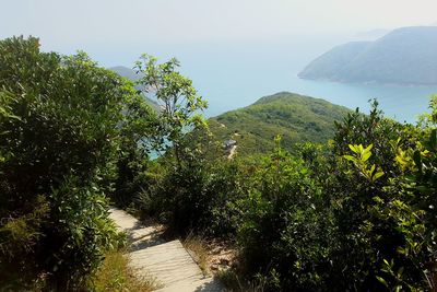 Scenic view of mountains against clear sky