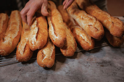 Close-up of bread on table