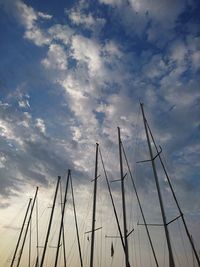 Low angle view of ship against sky