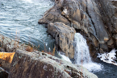 Scenic view of waterfall