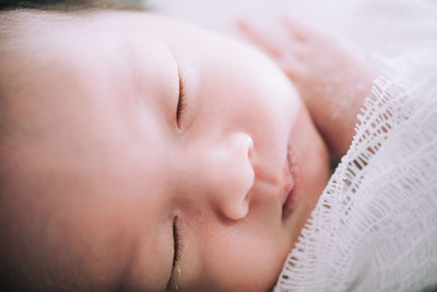 Close-up of baby sleeping