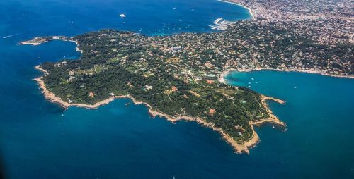 High angle view of island in sea