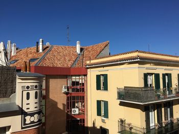 Houses against blue sky