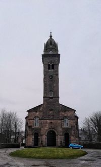 Low angle view of built structure against clear sky