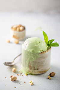 Close-up of dessert on table