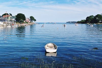Boats in calm sea