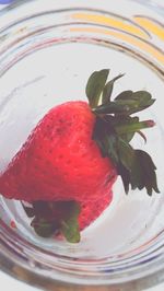 Close-up of strawberry on plate