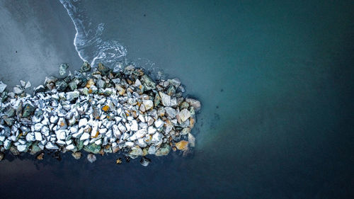 High angle view of sea