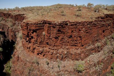 Aerial view of rock formations