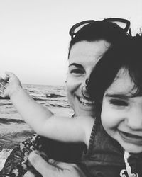 Portrait of smiling girl on beach