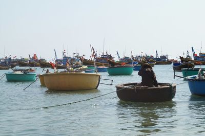 Boats in harbor