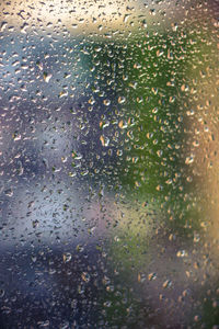 Close-up of water drops on white surface