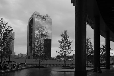 View of buildings against cloudy sky