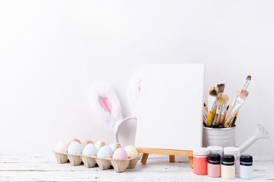 Beauty products on table