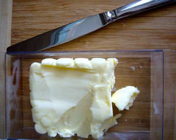 Close-up of food on cutting board