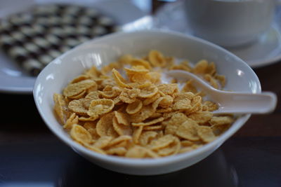 High angle view of breakfast served in bowl