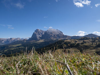 Scenic view of mountains against sky at seiser alm