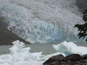 Scenic view of frozen lake