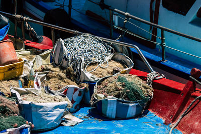 Stack of garbage in basket for sale