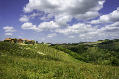 Scenic view of land against sky