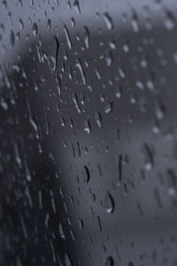 Full frame shot of raindrops on glass window