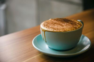 Close-up of coffee on table