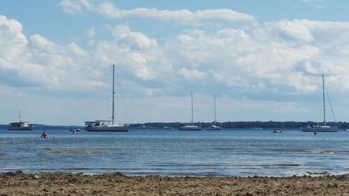 Boats in calm sea