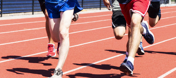Low section of people running