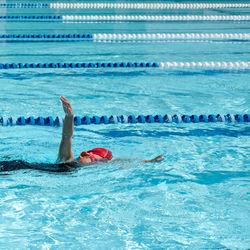 Girl swimming in pool