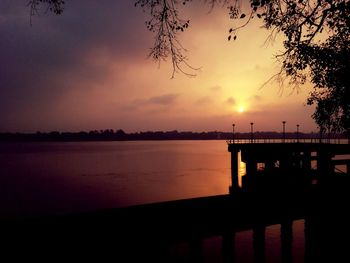 Scenic view of sunset over sea