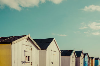 Low angle view of residential buildings against sky