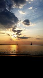 Scenic view of sea during sunset