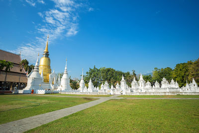 View of temple in park