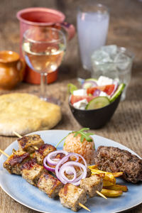 Close-up of food on table