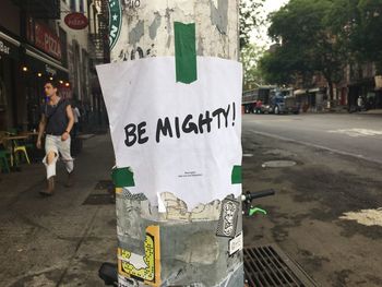 Stop sign on street