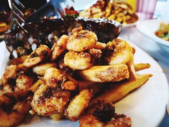 Close-up of meal served in plate