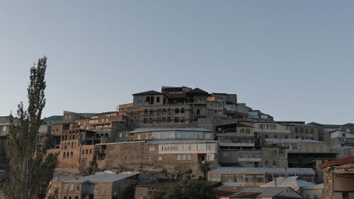 Low angle view of residential buildings against sky