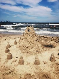 Scenic view of beach against sky