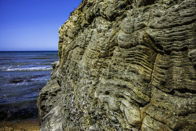 Close-up of sea against clear sky