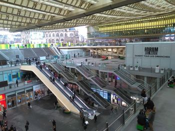 High angle view of people at airport