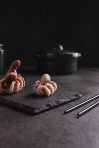 Close-up of food on table