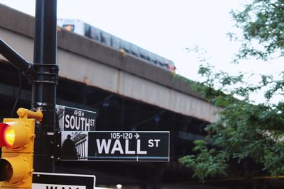 Low angle view of information sign against building