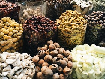 Various fruits for sale at market stall