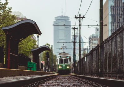 Railroad tracks against sky