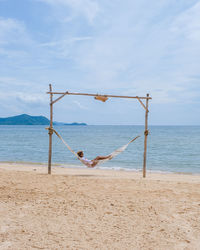 Scenic view of beach against sky