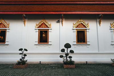 Closed door of building